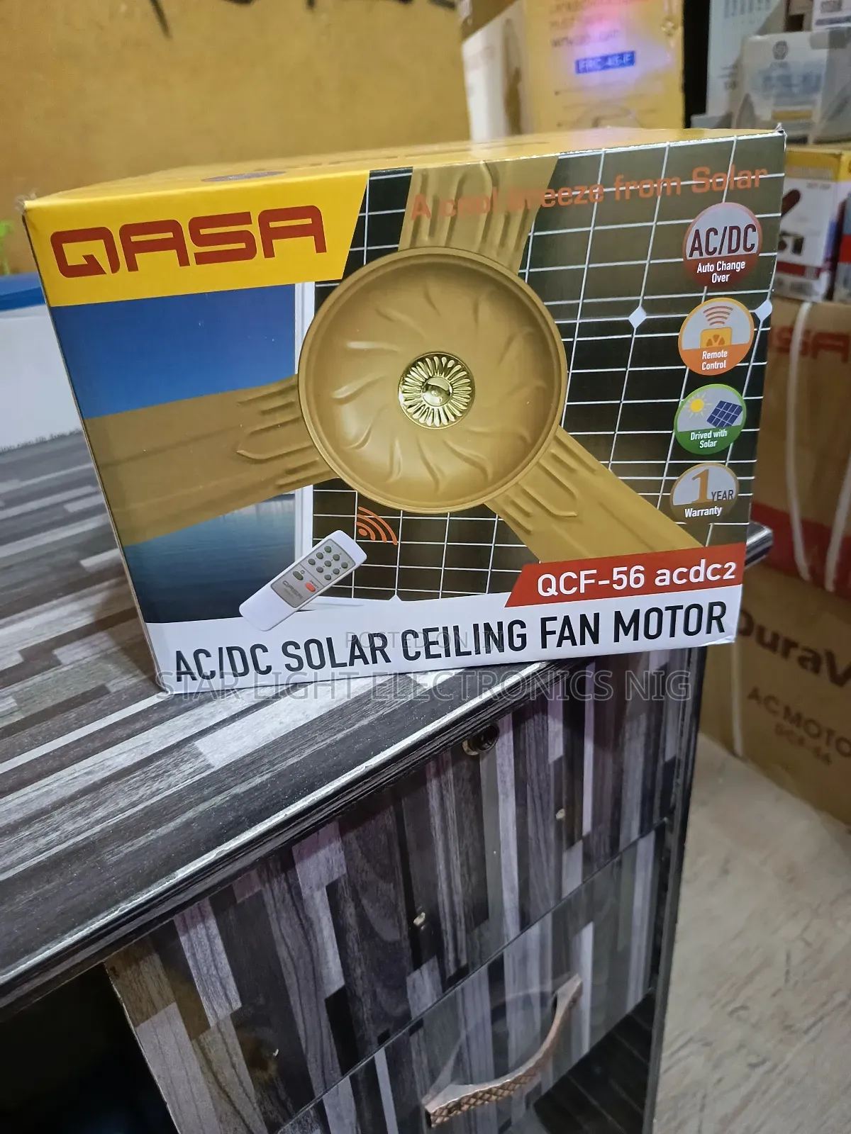 AC/Dc Solar Ceiling Fan Gold