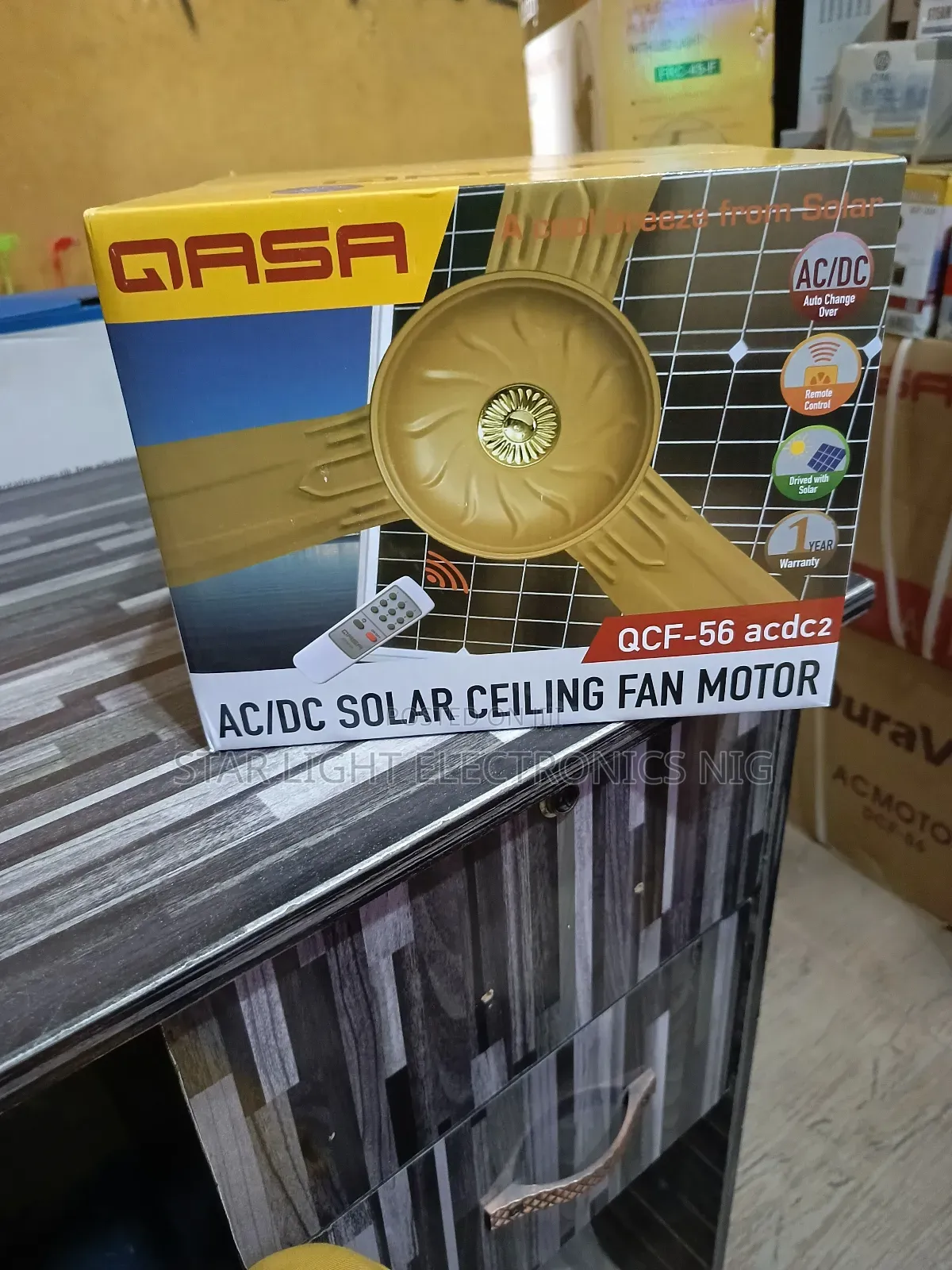 AC/Dc Solar Ceiling Fan Gold