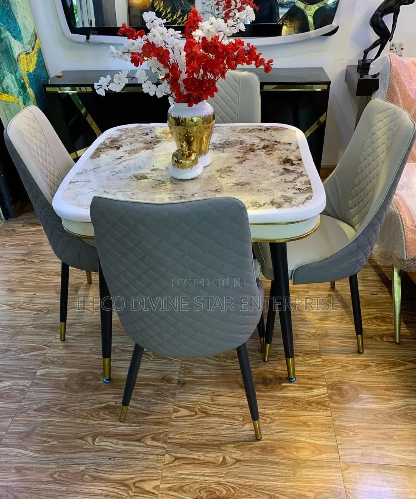 Marble Dining Table and 4 Chairs