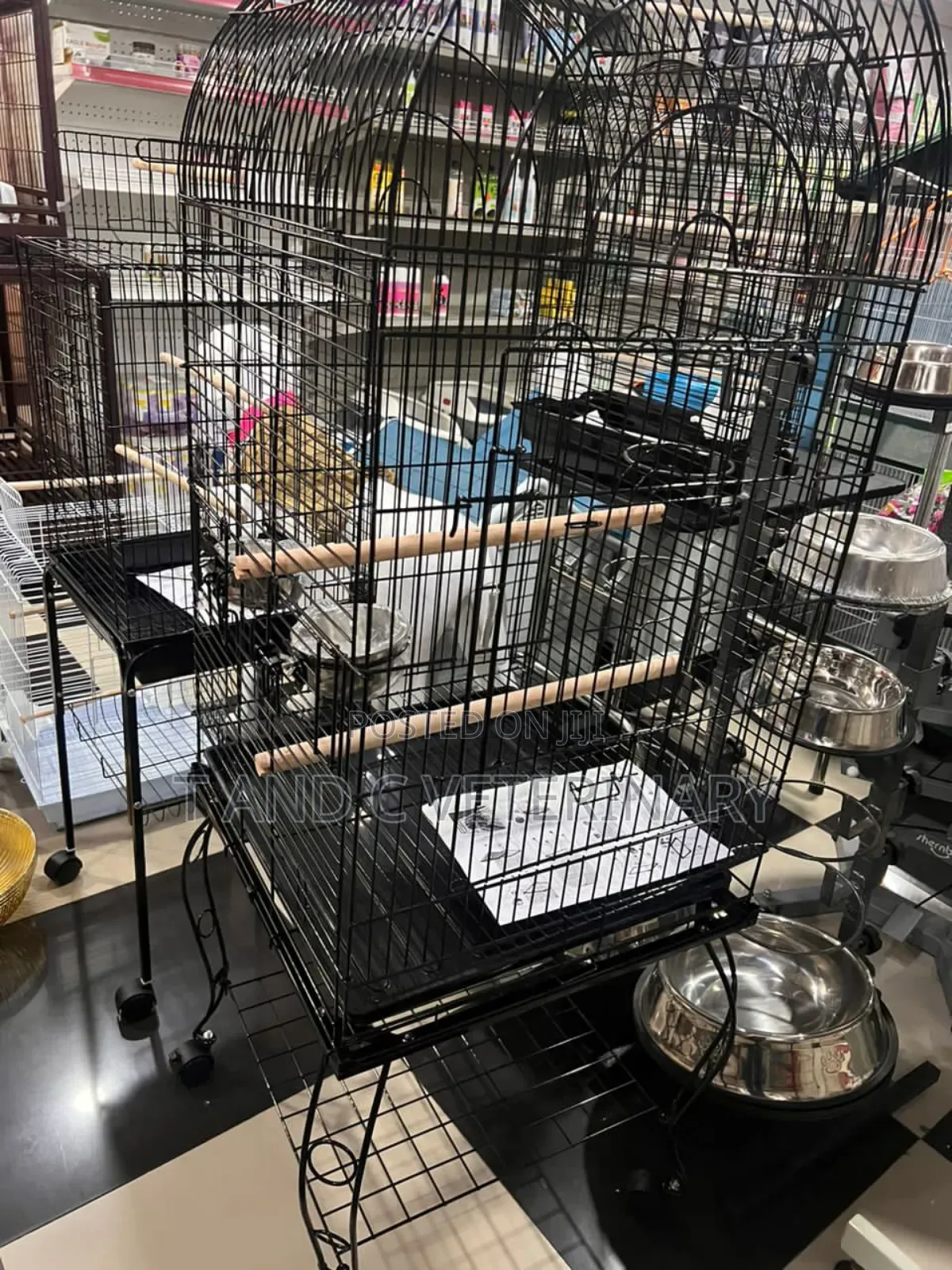Standing Bird Parrot Cage With Roller Stand