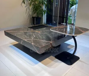 Marble Center Table and Stool.