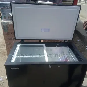 Hisense Chest Freezer 320 SH Black Color With Sliding Glass