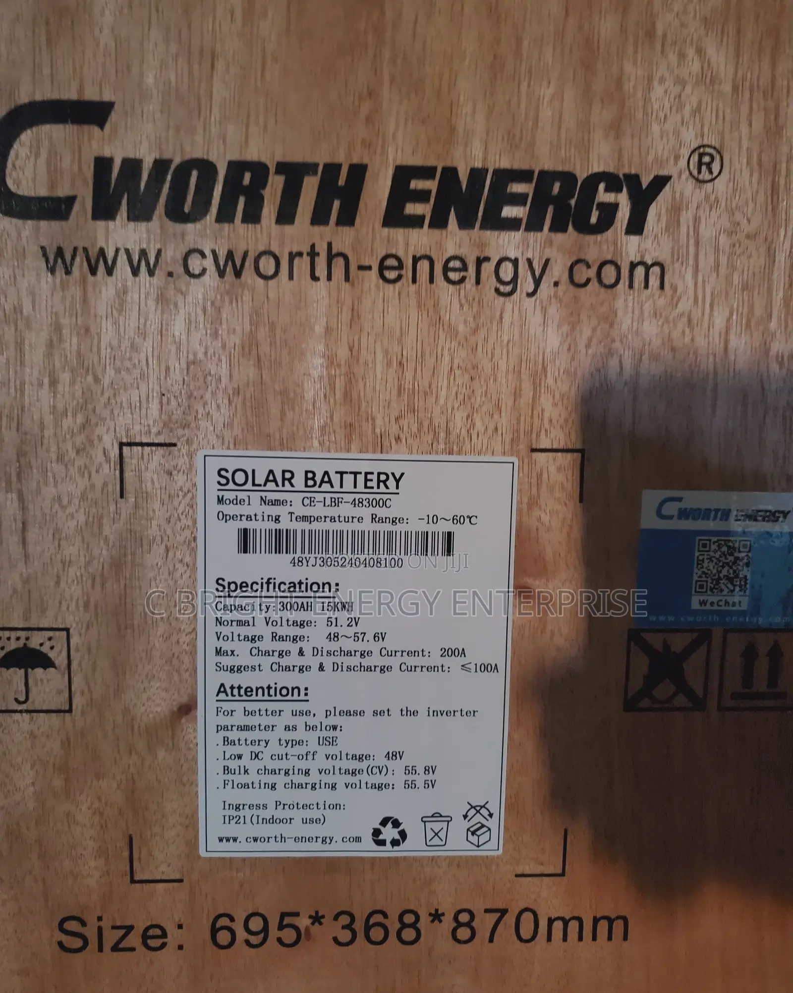 15kwh 51.2v Cworth Solar Lithium Battery