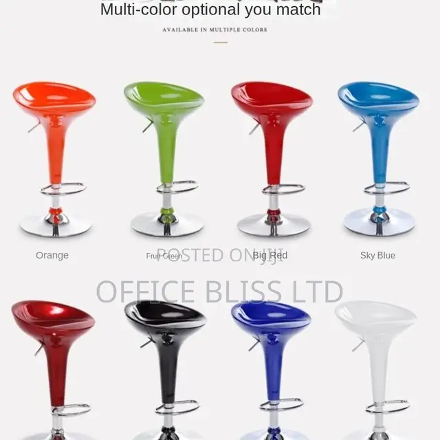 Strong Plastic Armless Swivel Bar Stool