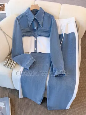 Luxury Stylish Denim Pants Set