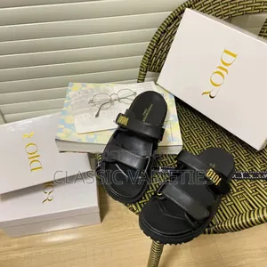 Luxury Black Dior Slide