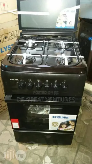 Brand New Bruhm 50×50 All Gas Standing Cooker>>Black Colour