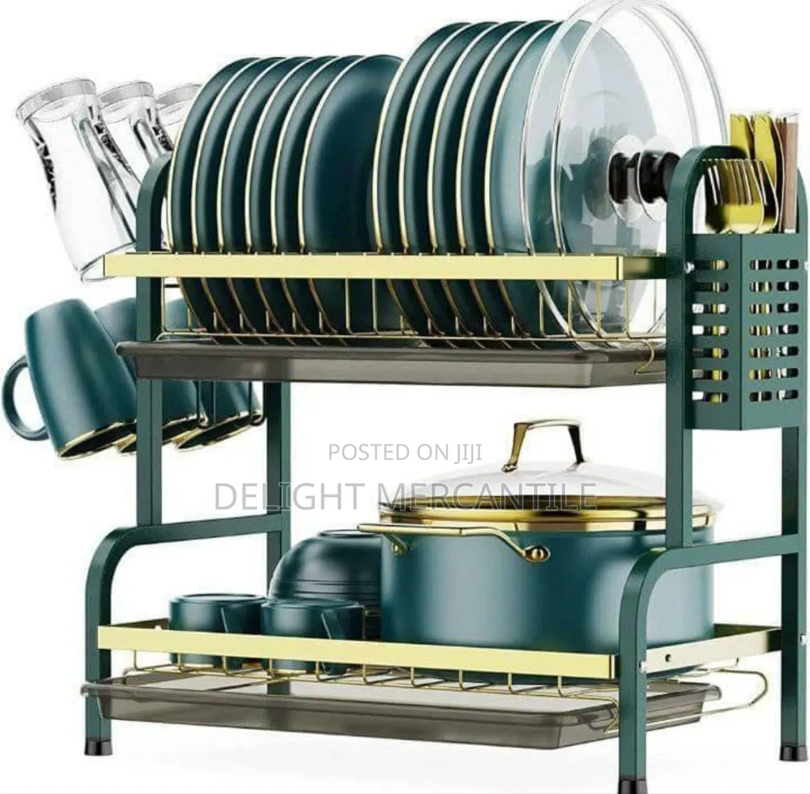 Double Layers Dish Rack With Drainer