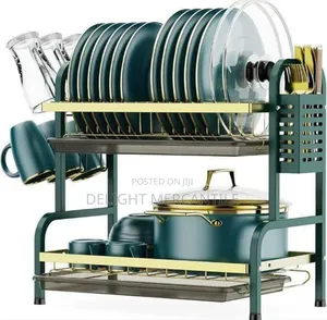 Double Layers Dish Rack With Drainer