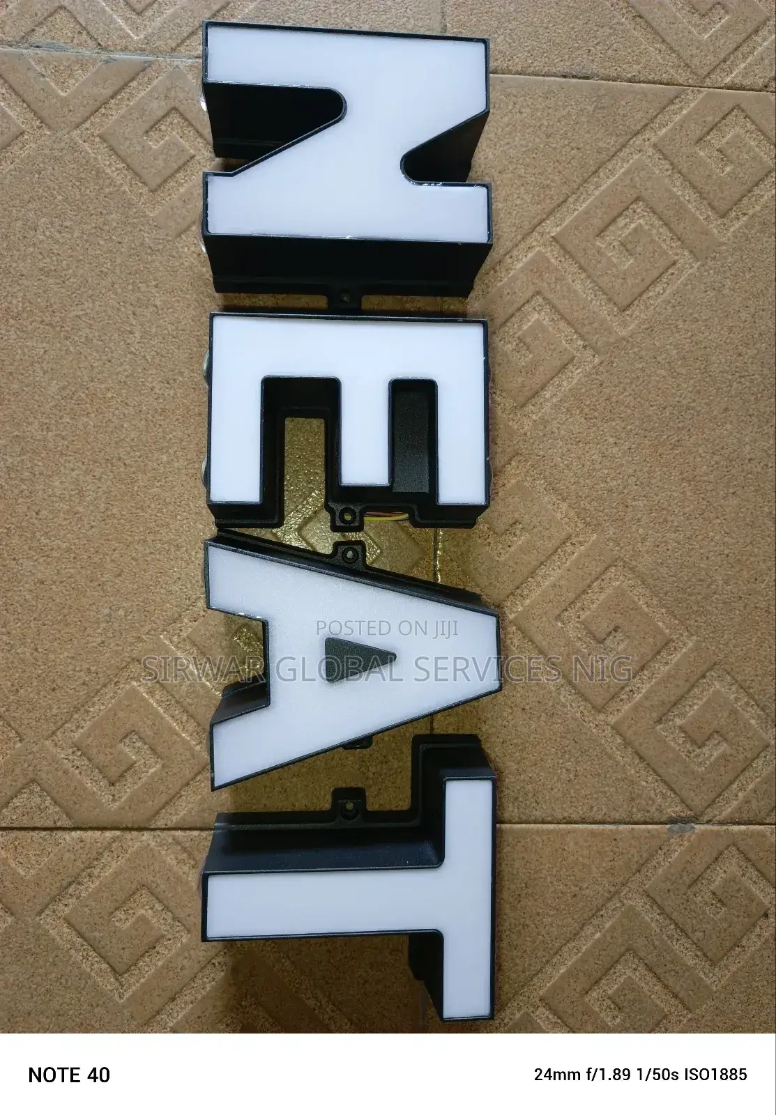 Arranged Alphabet Wall Lamp