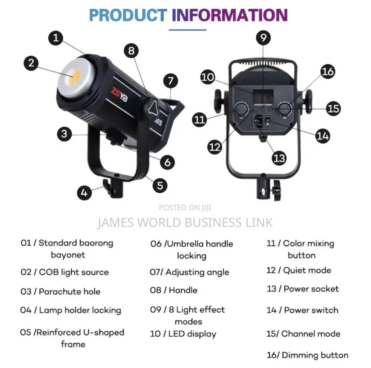 Zsyb Y200s Professional Studio Led Video Light 210watts