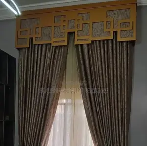 Gold Board and Pattern Curtains
