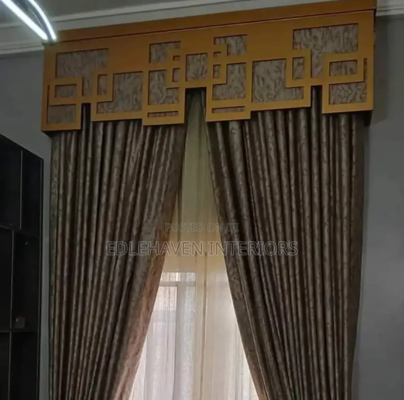 Gold Board and Pattern Curtains