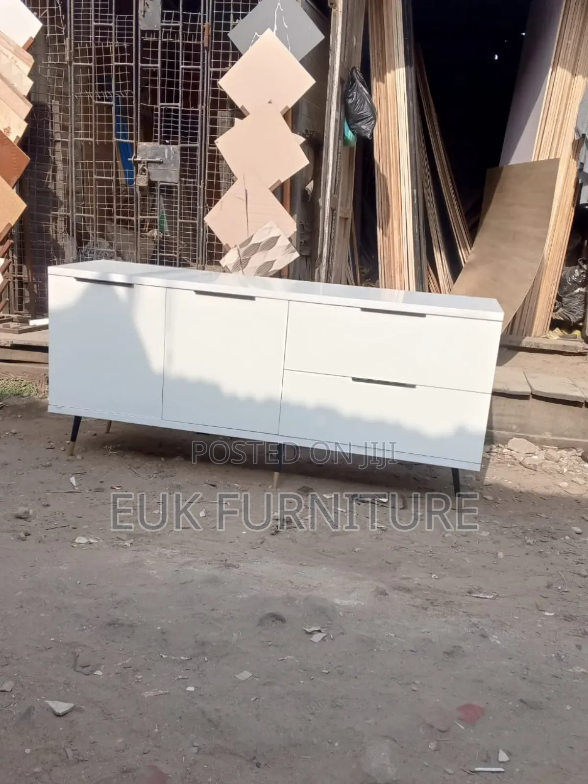 Side Board With Iron Legs