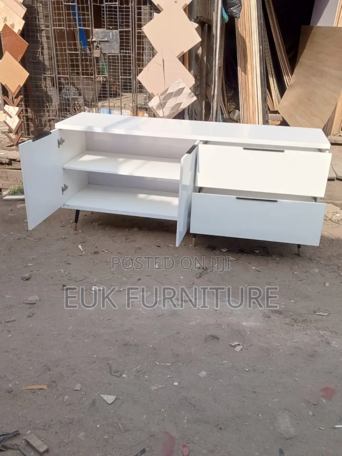 Side Board With Iron Legs