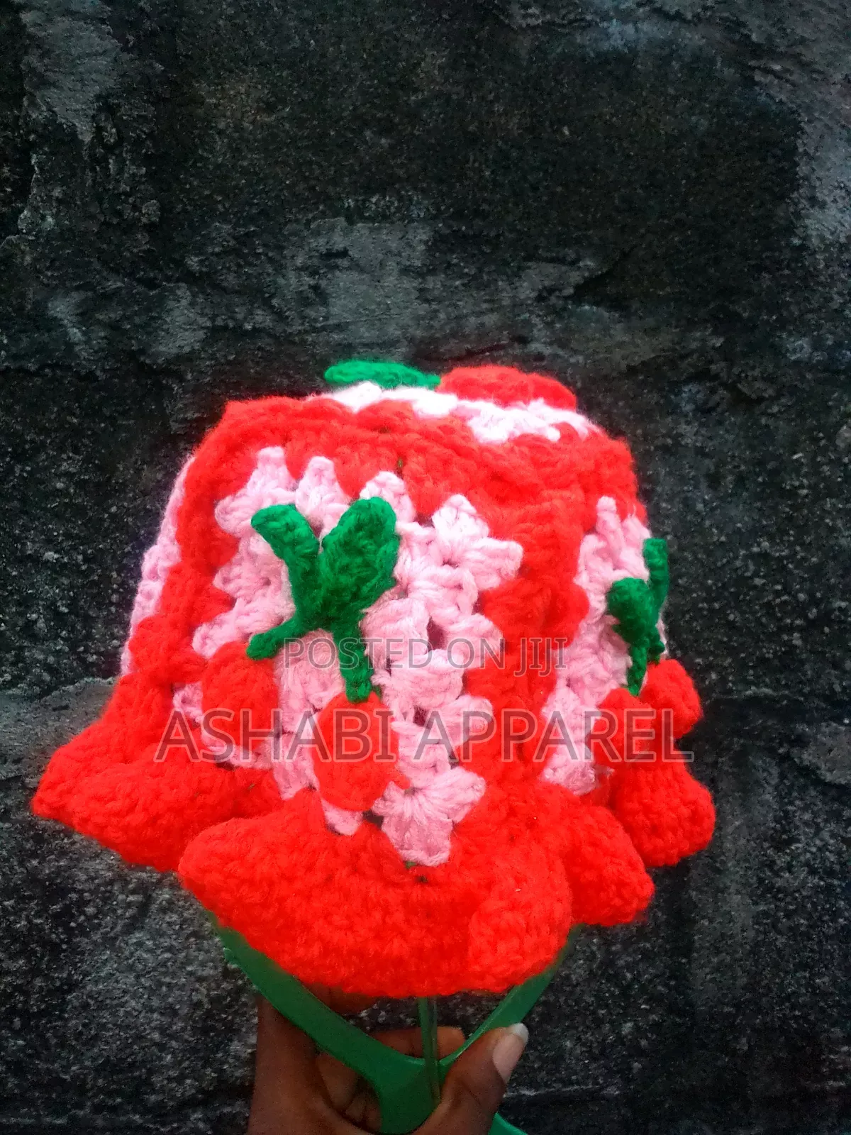 Cherries Granny Square Bucket Hat