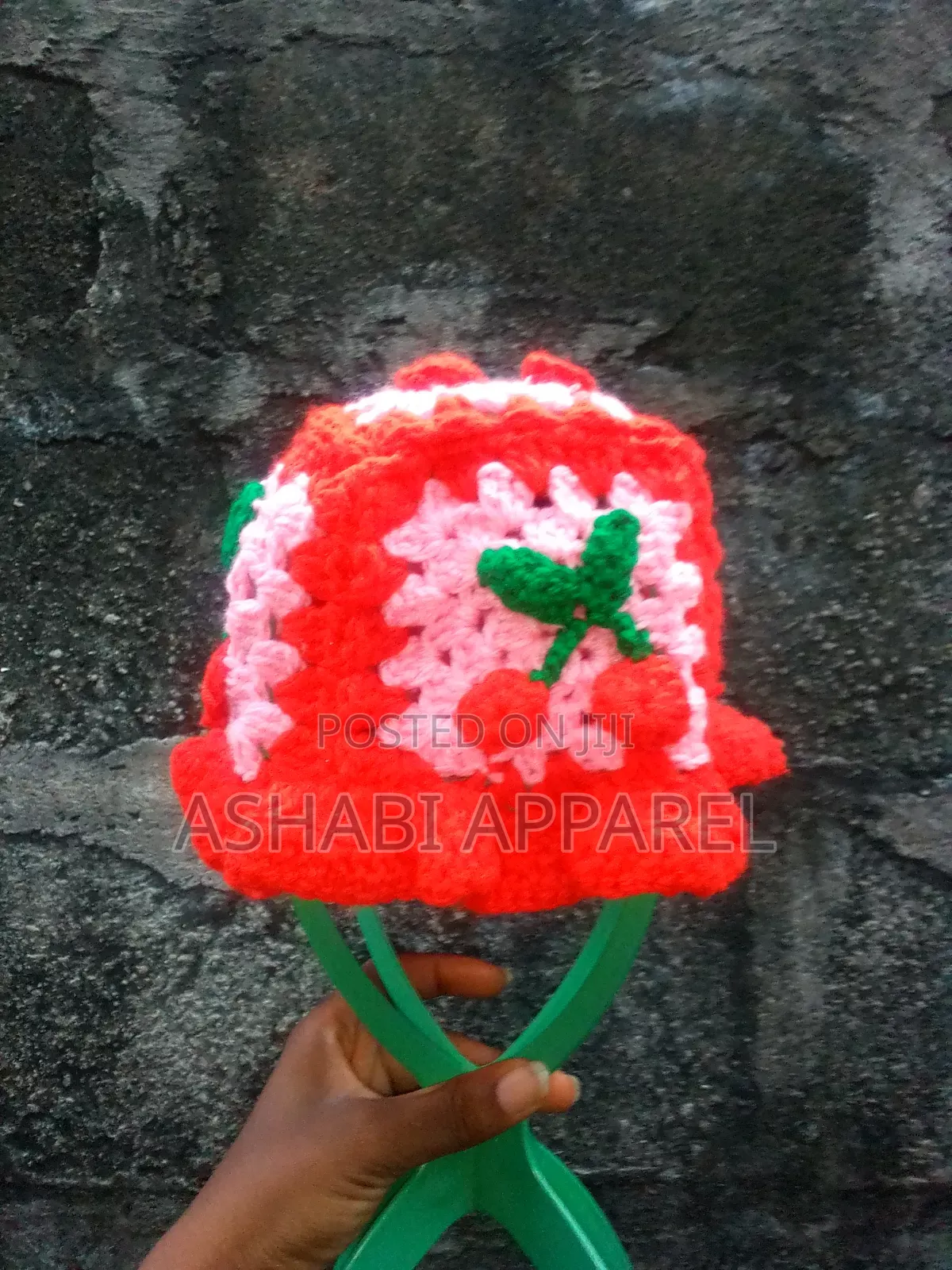 Cherries Granny Square Bucket Hat