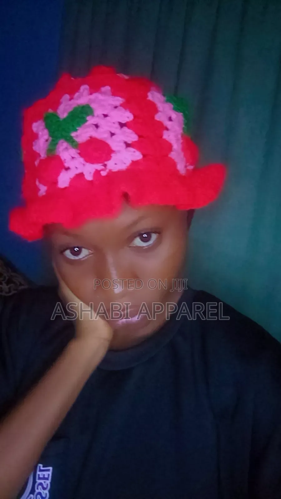 Cherries Granny Square Bucket Hat