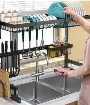 Over the Sink 95cm Stainless Steel Dish Drainer Rack