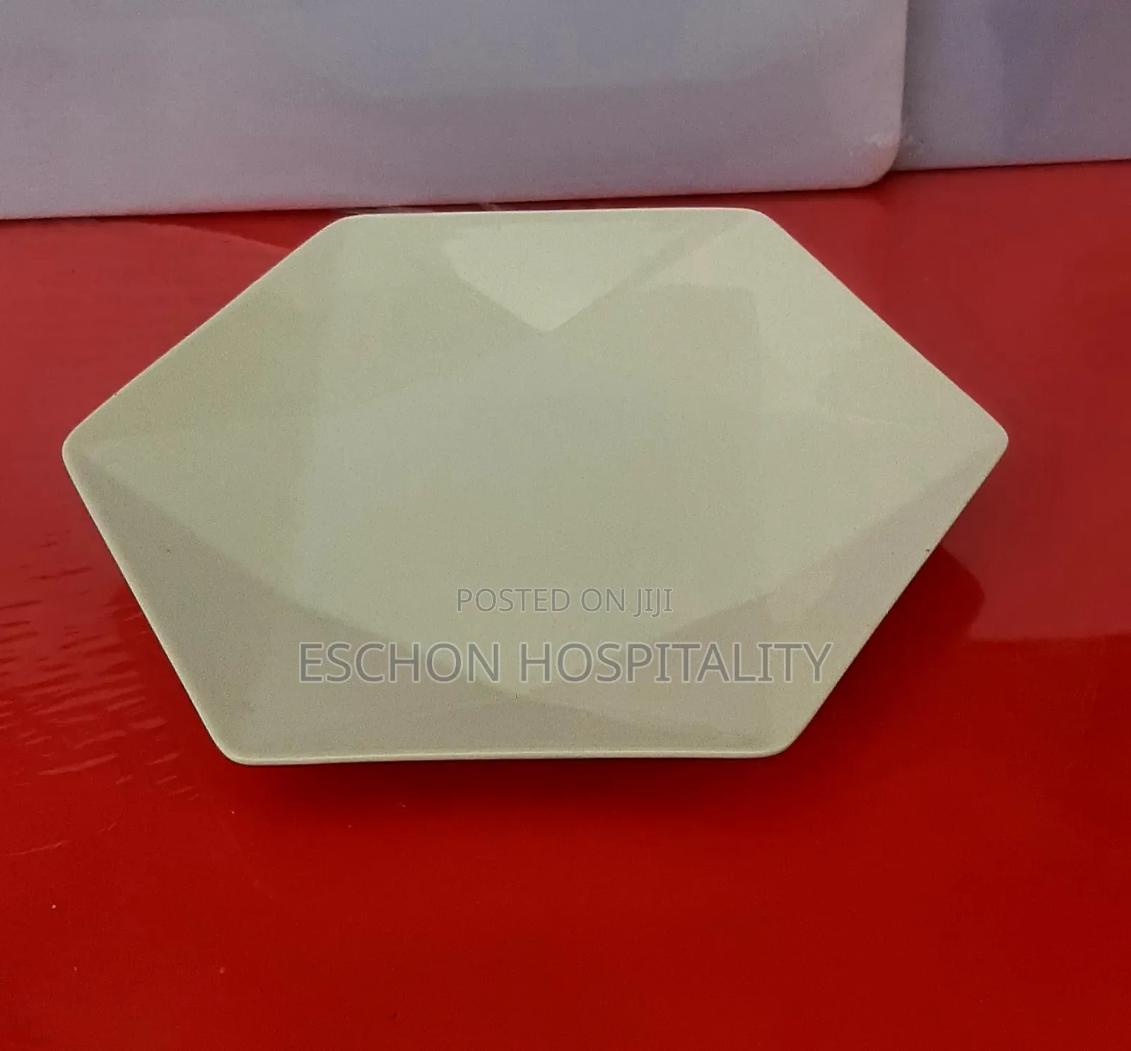 Diamond Design Ceramic Soup and Flat Plate - White