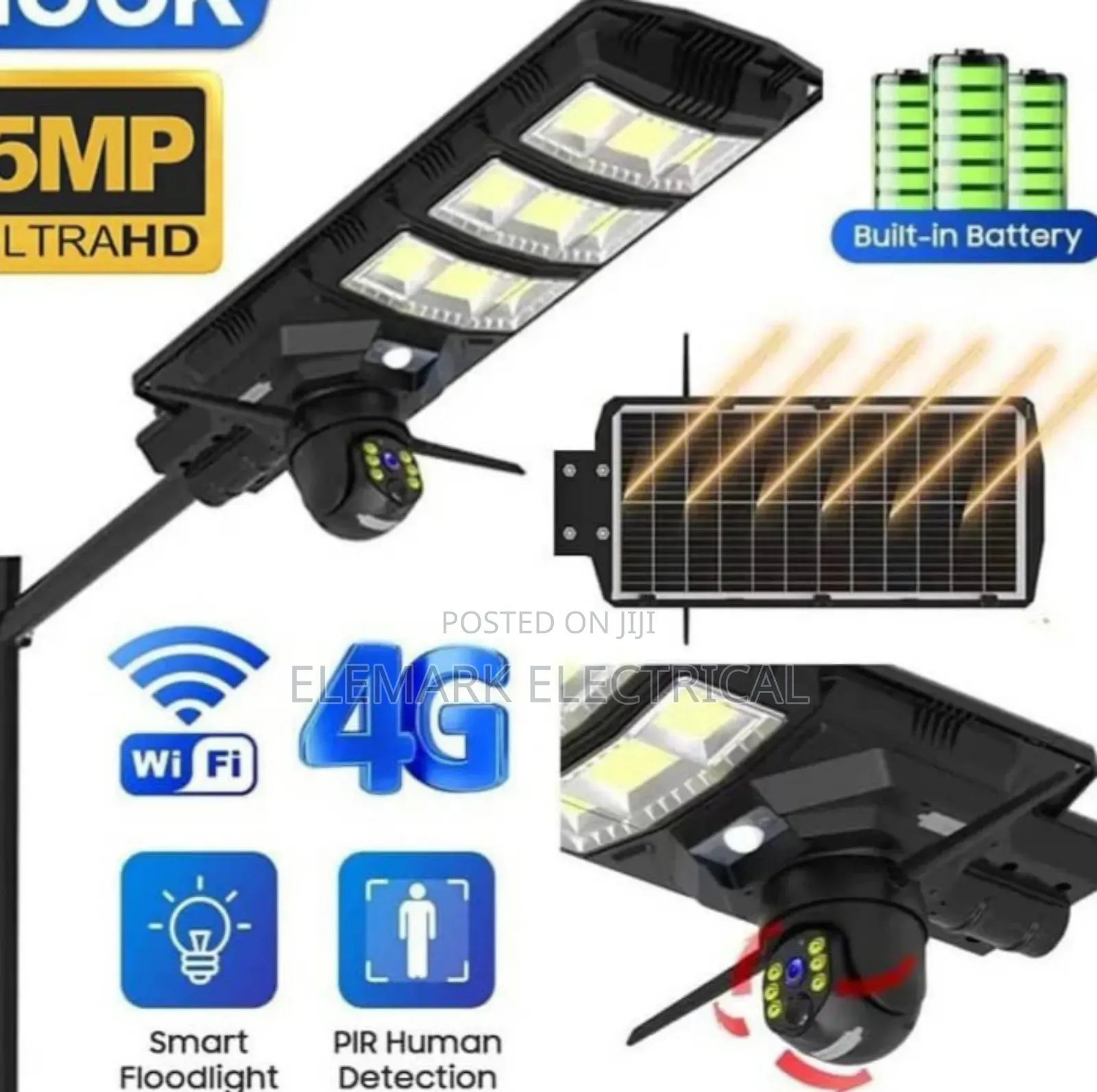 5mp Solar Street Light With Motion Tracking Camera
