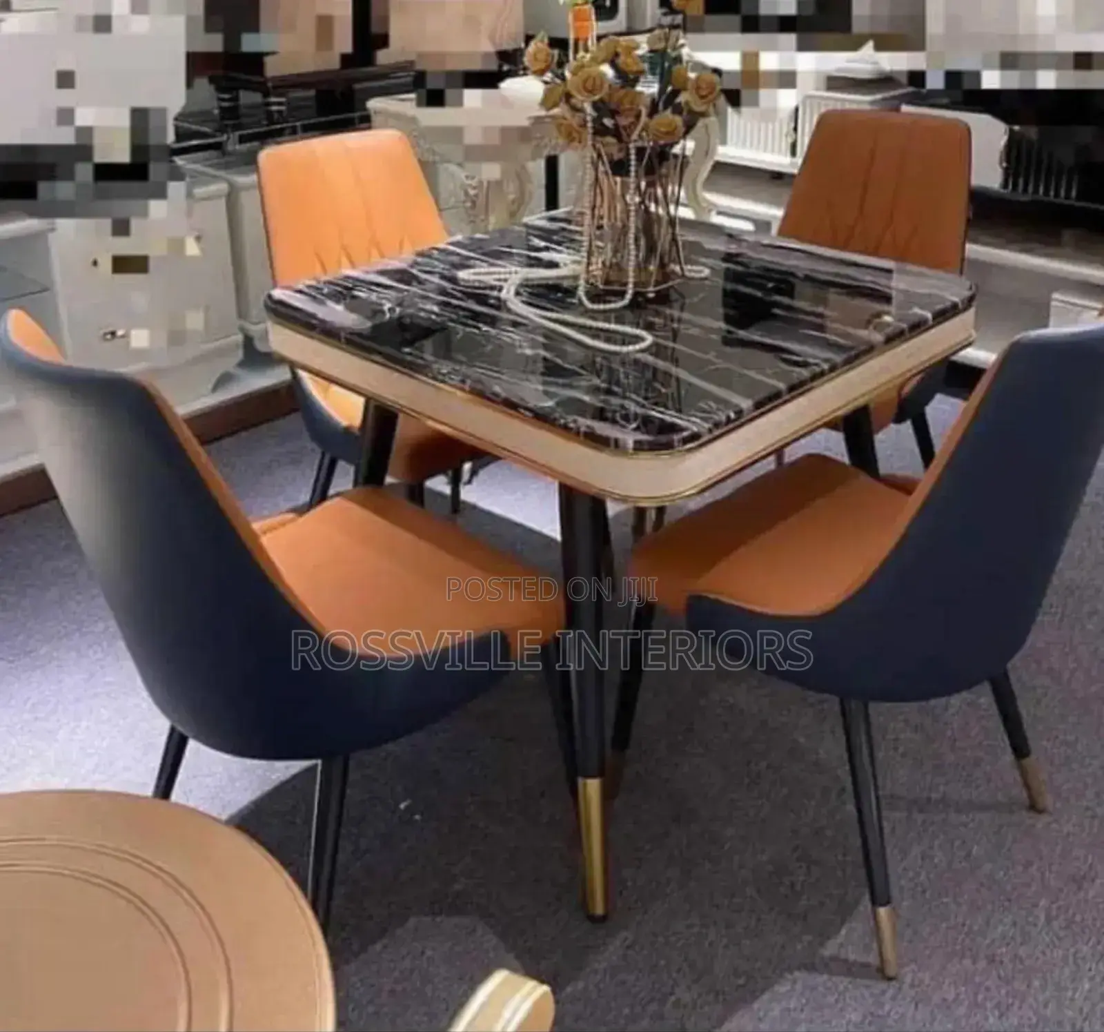 Exquisite 4 Seater Marble Dinning Set