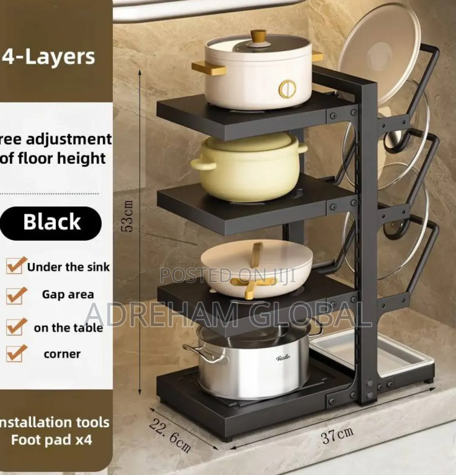 Under the Sink 4 Layer Pot Rack