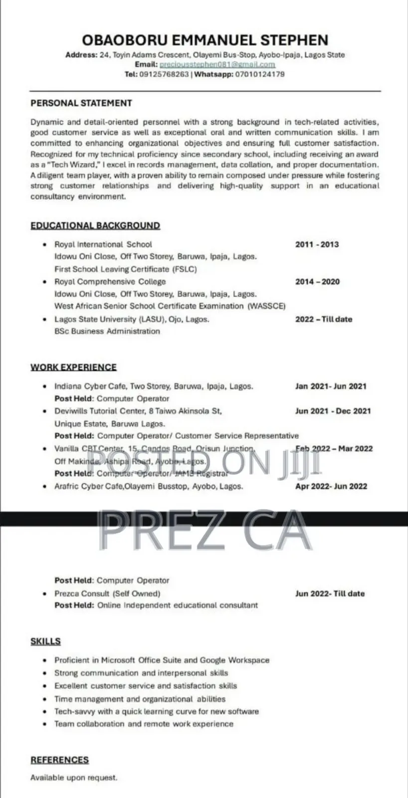 My Resume.