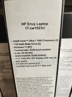 New Laptop HP Envy 17 32GB Intel Core Ultra 7 SSD 1T