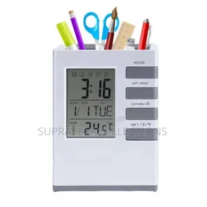 Photo - Alarm Clock Pen Holder