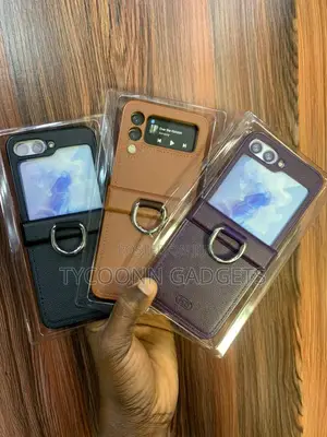 Leather Case for Samsung Z Flip 3 4 5 6 With Edge Protection