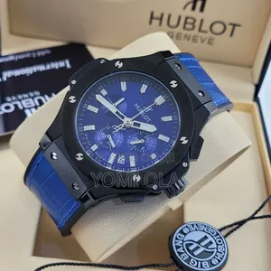 Hublot Chronograph Blue Dial Black Rim Watch
