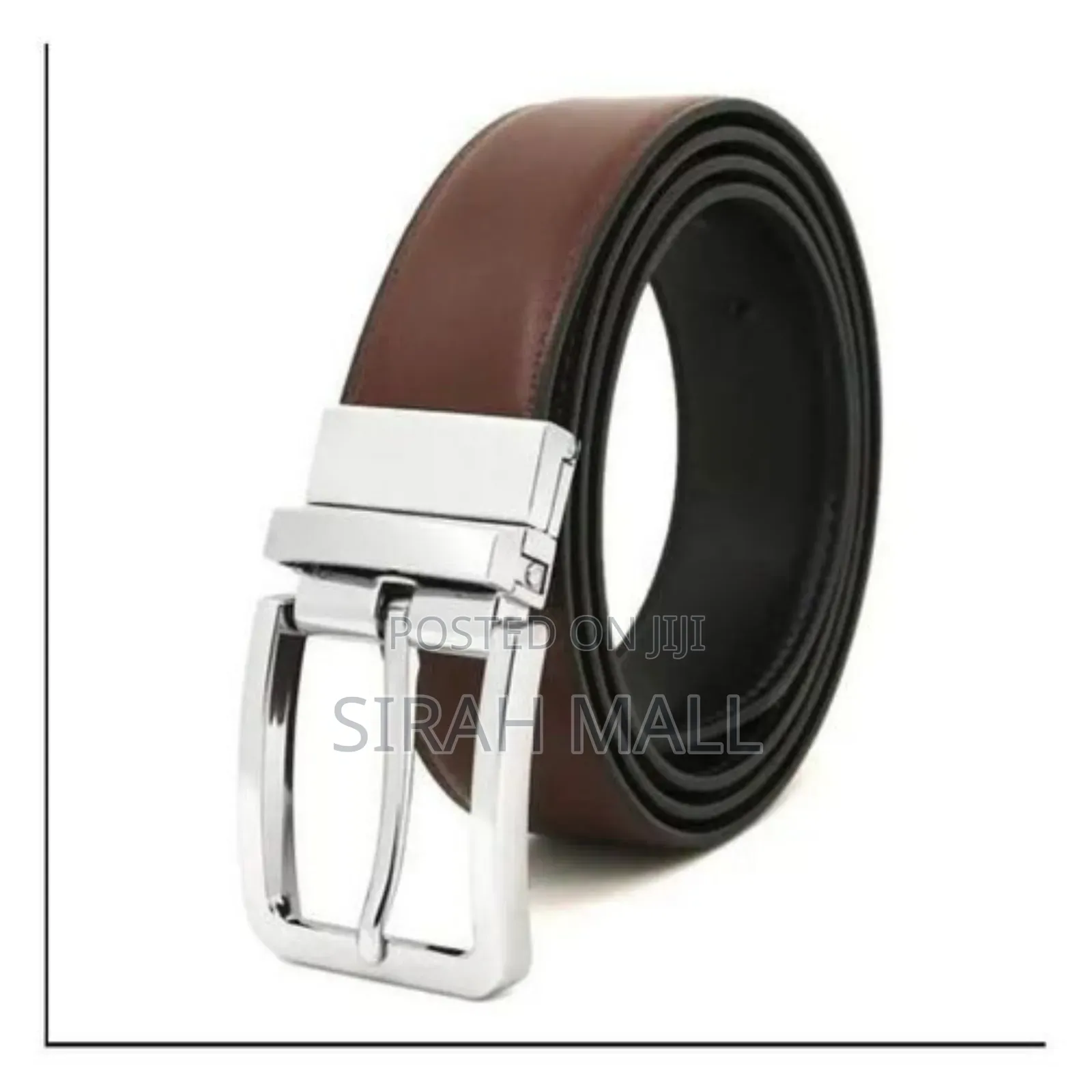Black-Brown Double Sided Reversible Men Leather Belt