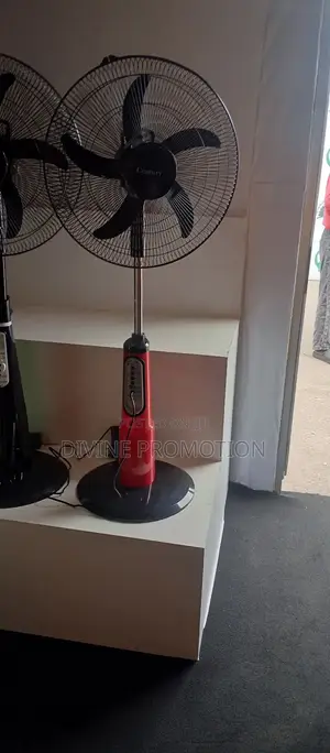 18" Century Rechargeable Fan, Red Color With 5 Blades