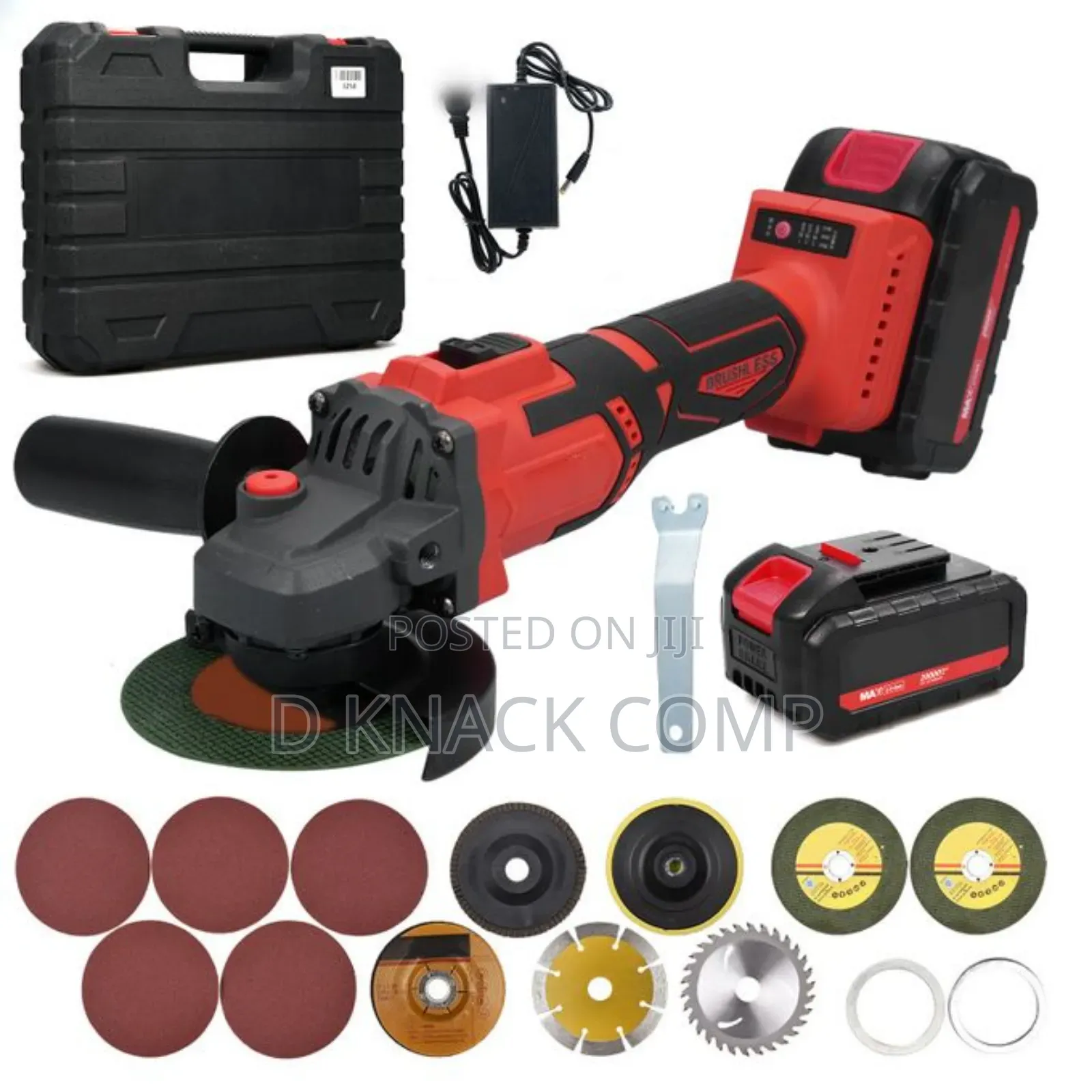 Cordless Angle Grinder 21V 9000RPM Brushless Grinders Tools
