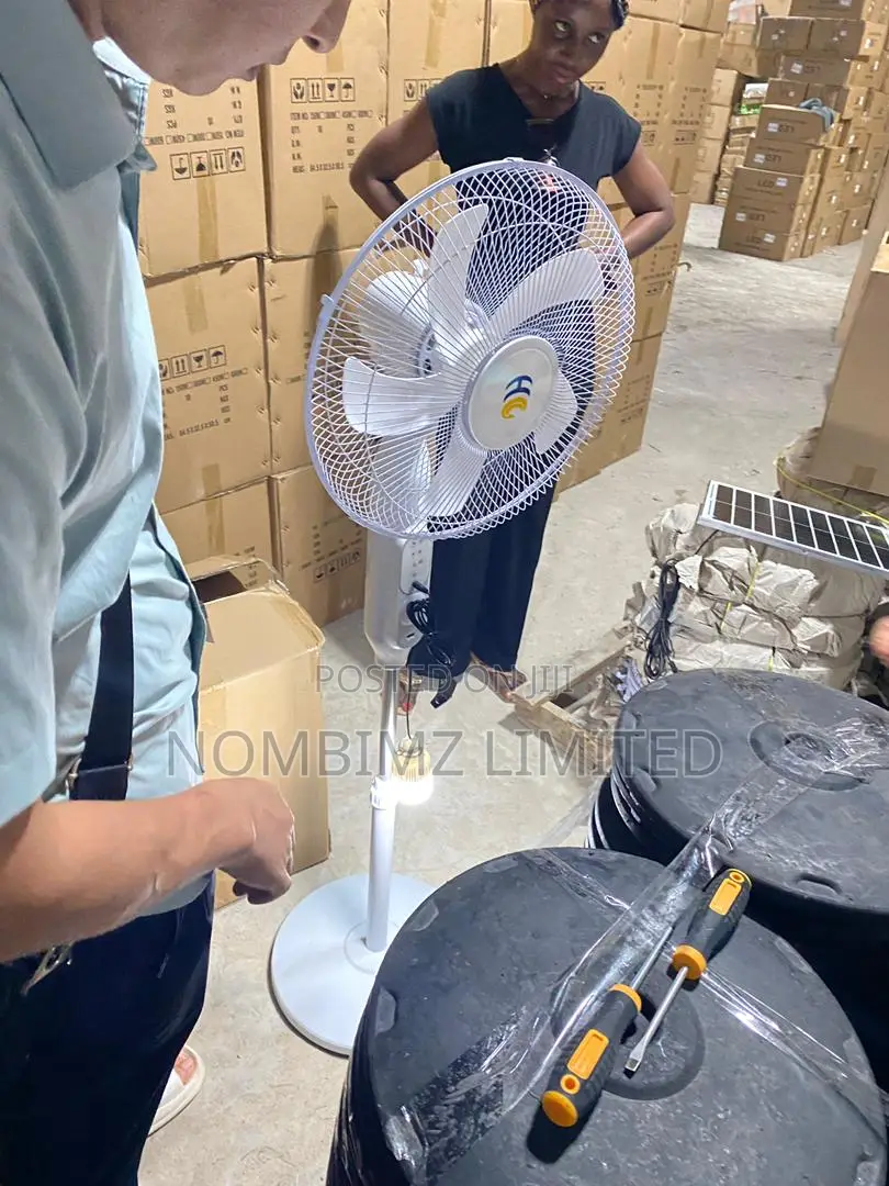 Solar Standing Fan 16inch With Solar Panel,