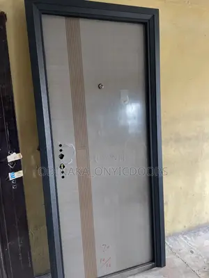 7ft by 3ft 100mm German Steel Door( Brown Line Pattern)