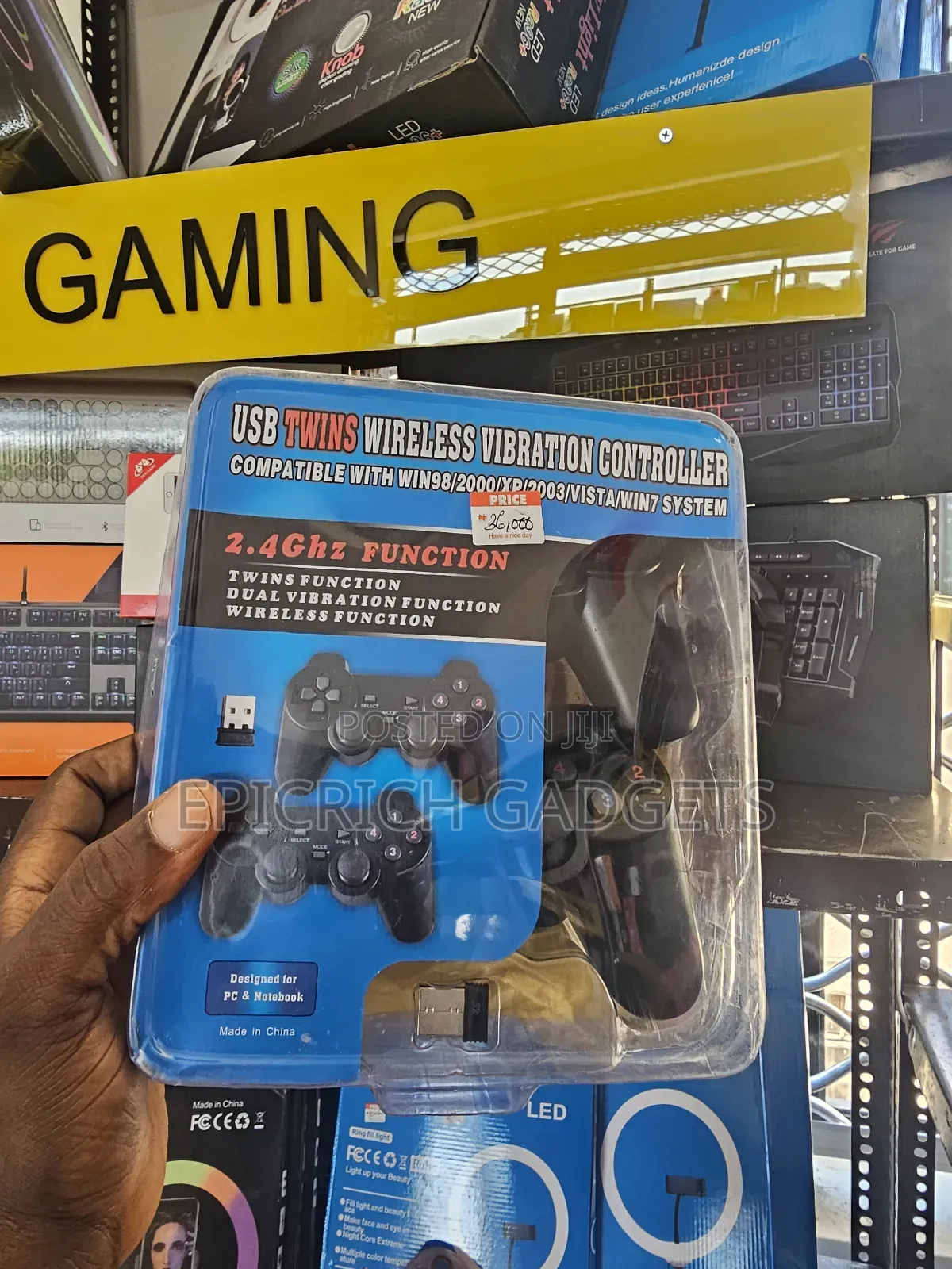 USB Twins Wireless Vibration Controller Gamepad for Computer