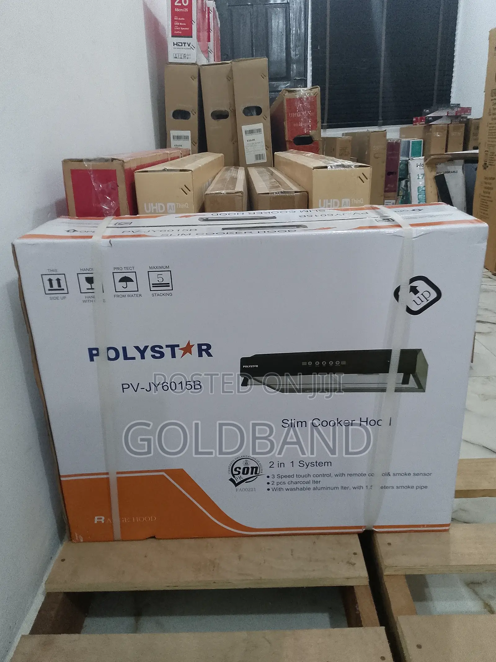 Polystar 60cm 2in1 3 Speed Touch Control Slim Cookerhood