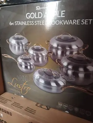 Sq Professional Gold Apple, 6pc Stainless Steel Cookware Set