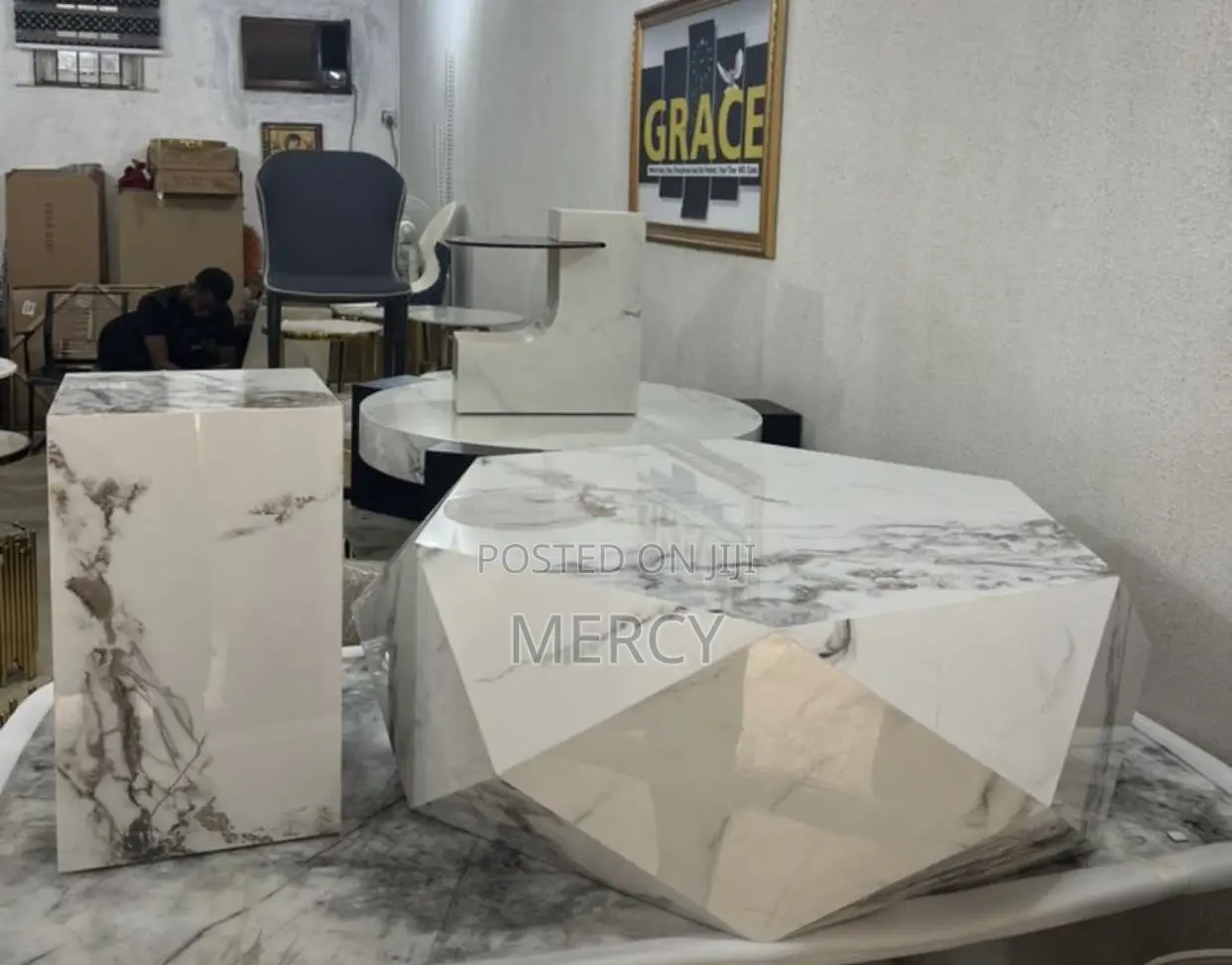 Marble Table and Side