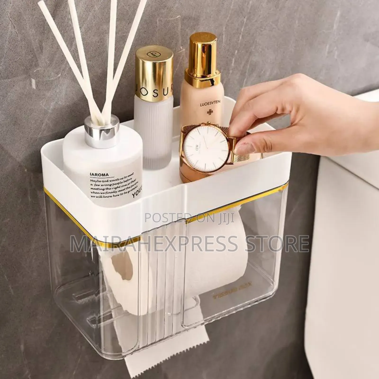 Multipurpose Wall Mounted Acrylic Tissue Holder