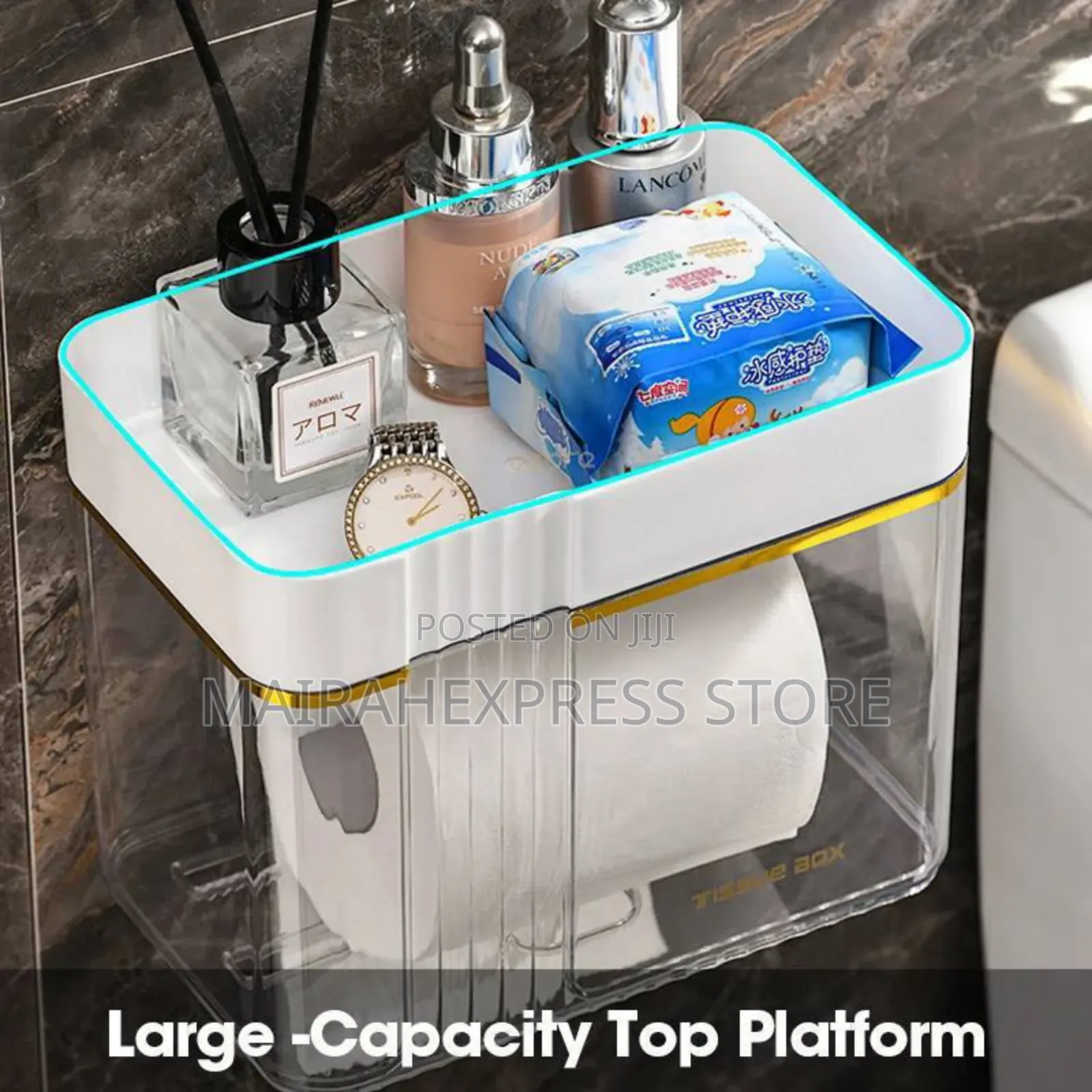 Multipurpose Wall Mounted Acrylic Tissue Holder