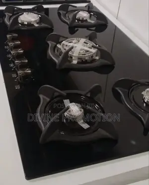 90*60cm Polystar Hob, 5 Burner Built in Gas Cooker, Glass .
