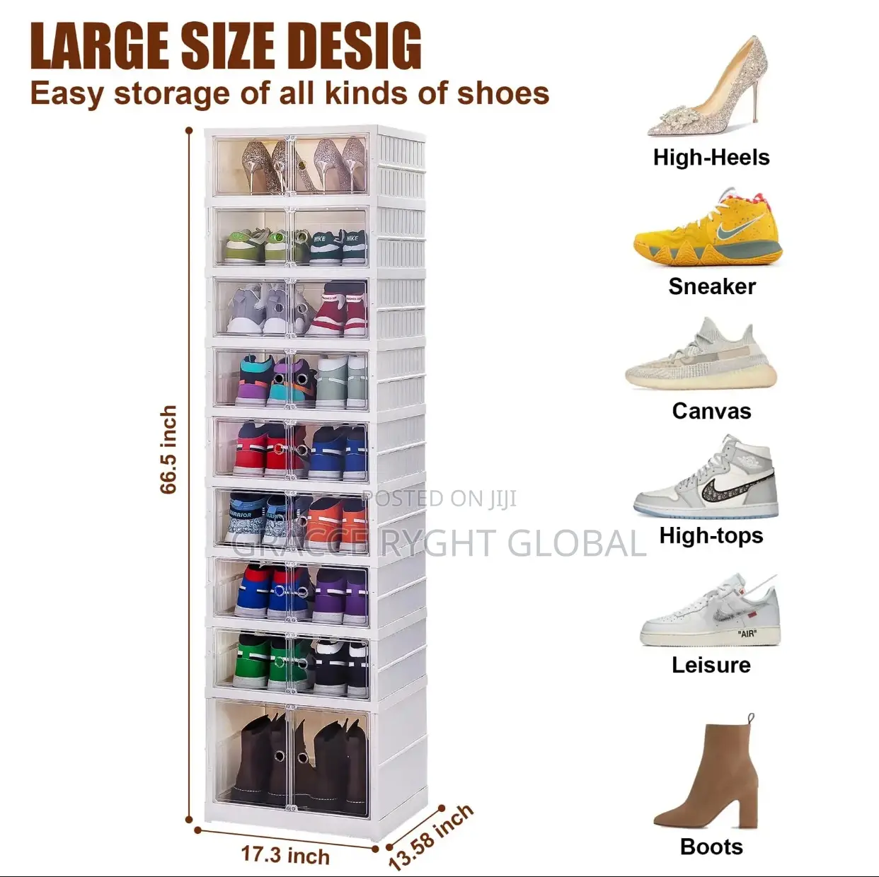 Collapsible Closet Shoe Rack 9 Layer