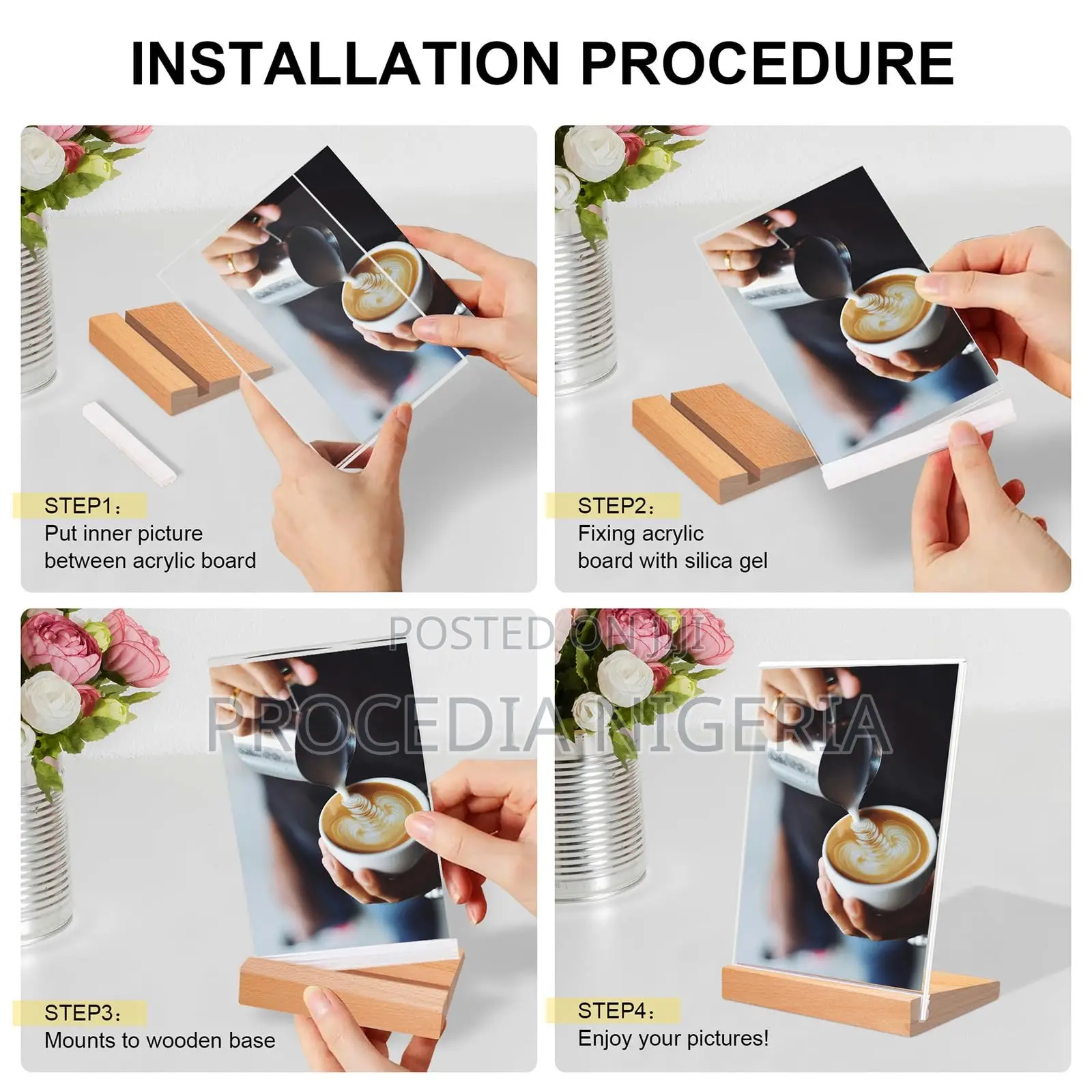 Menu/Payment Qr-Code Multipurpose Acrylic Wood-Based Signage