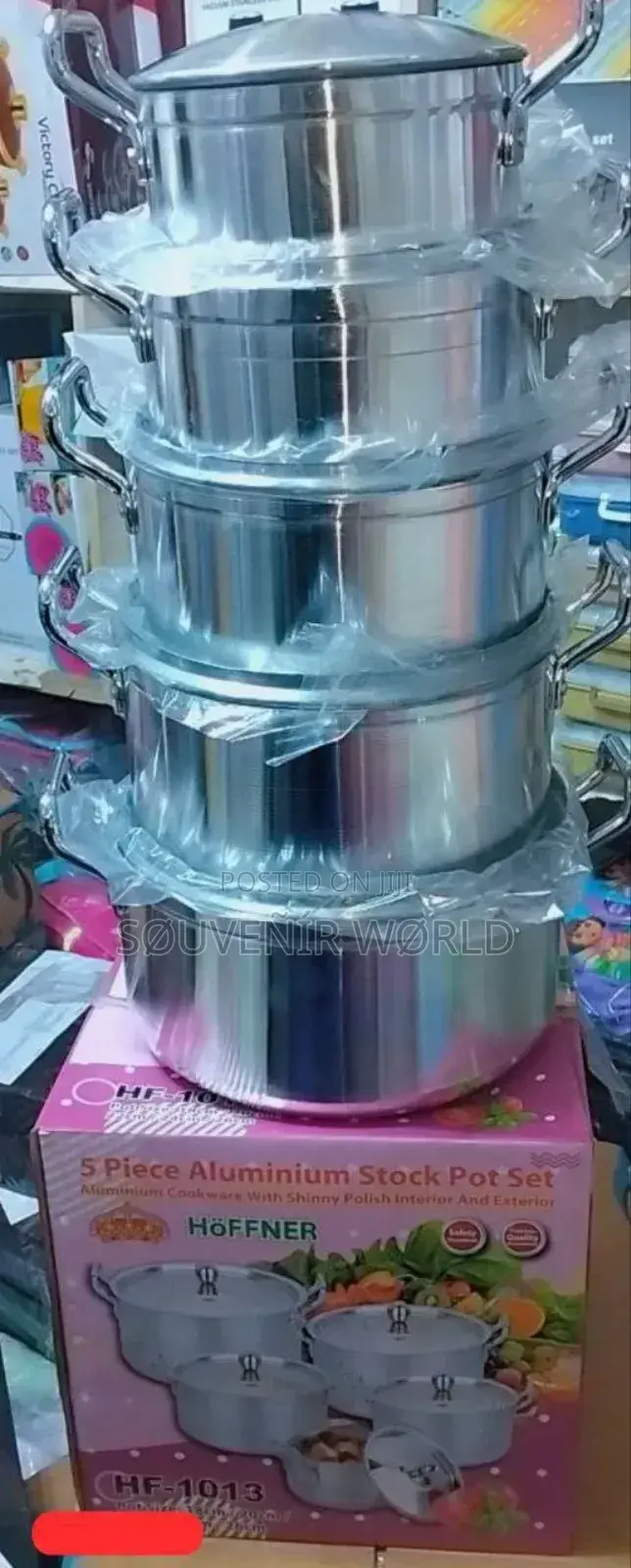 5pcs Aluminum Stock Pot Set