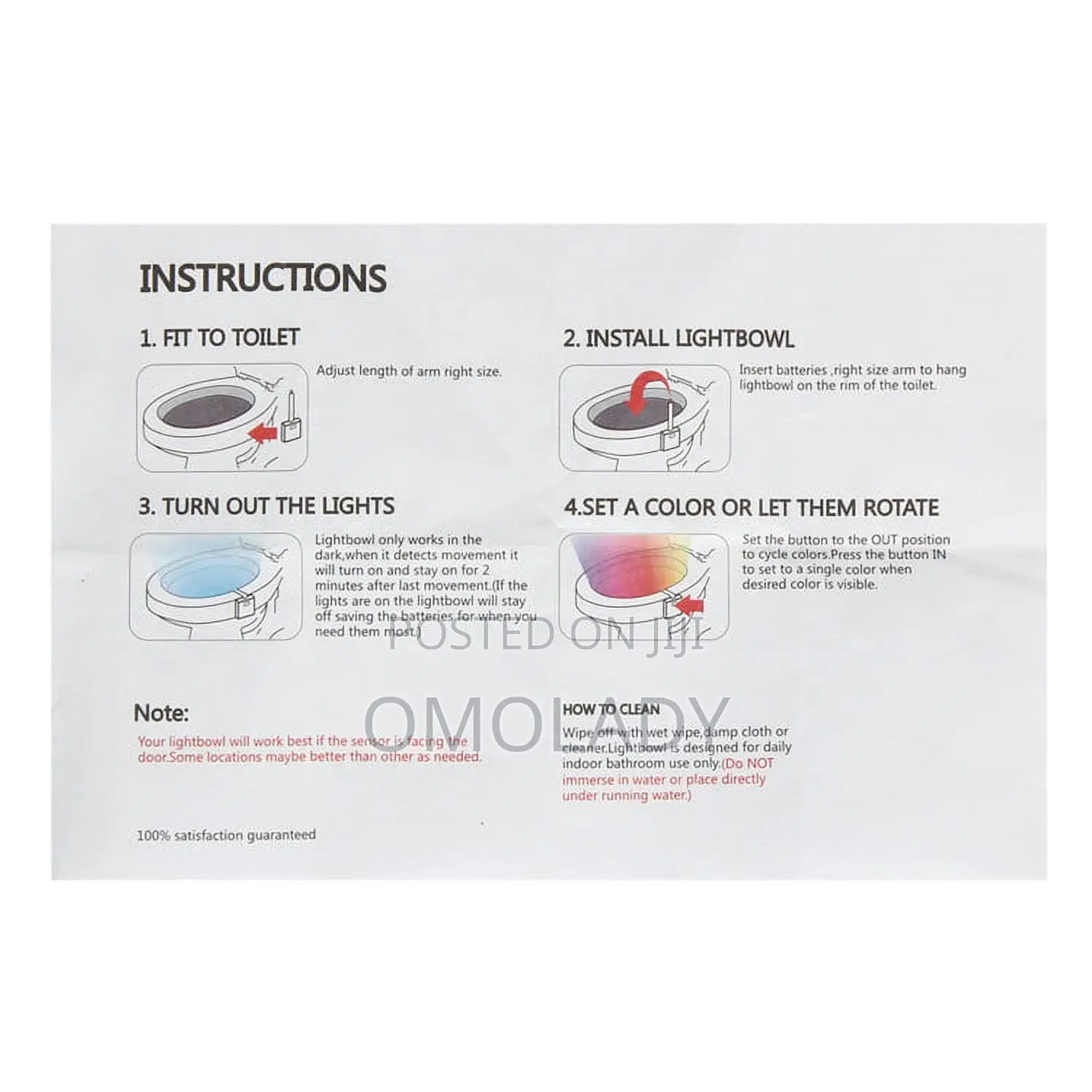 8 Colored Sensor Activated Led Toilet Bowl Light