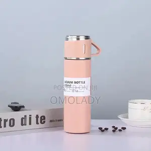 Stainless Steel Vacuum Flask With 2 Tea Cups Gift Set