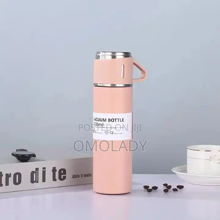 Stainless Steel Vacuum Flask With 2 Tea Cups Gift Set